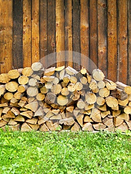Pile of chopped logs