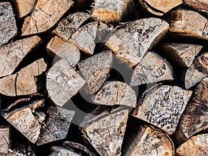 Pile chopped wood background