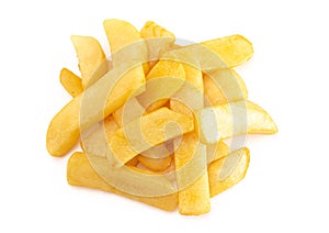 Pile of Chunky Steak Fries Isolated on a White Background