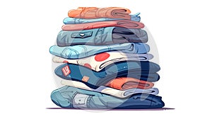 Pile clothes isolated on background, generative AI.