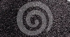 pile of coal dust isolated on white background, MACRO PHOTOGRAPHY