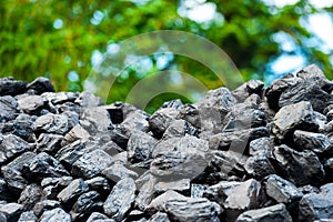 Pile of coal - natural black