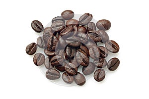 Pile of coffee beans (Robusta coffee) photo