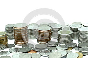 Pile of coin thai baht studio shot