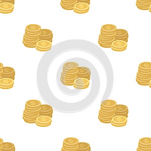 A pile of coins for reckoning in a casino. Gambling.Kasino single icon in cartoon style vector symbol stock illustration