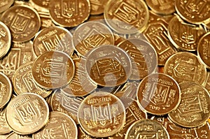 A pile of coins Ukrainian