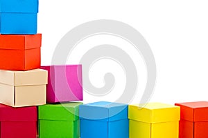 Pile of colored boxes