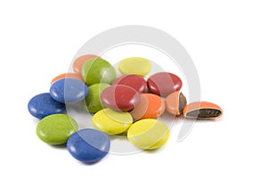 Pile of colored chocolates