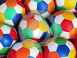 A pile of colored football