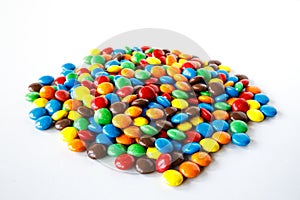 A pile of colored smarties