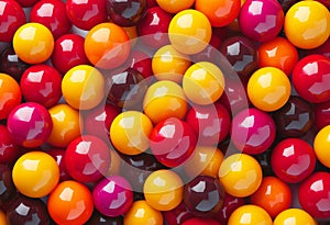 A pile of colorful balls, close-up