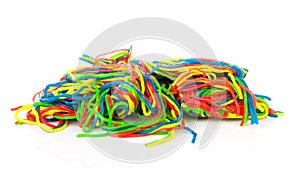 Pile of colorful fruit laces candy