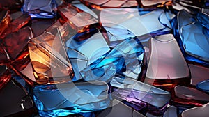 A pile of colorful glass