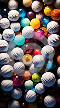 A pile of colorful golf balls, AI