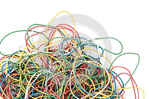 Pile of colorful rubber elastics
