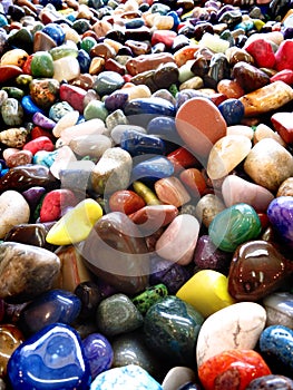 Pile of Colorful Smooth Rocks