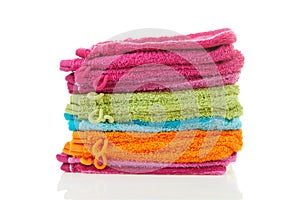 Pile of colorful washclothes