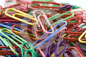 Pile of Coloured Paperclips