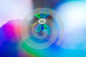 Pile of compact discs. Retro technology