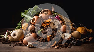 A pile of composted food scraps showing the process of decomposition soil formation