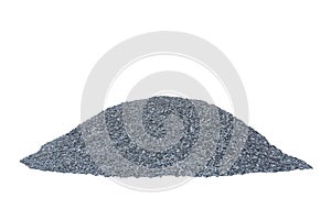 Pile of construction gravel or stone isolated on white background.