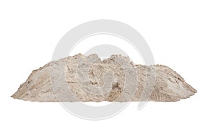 Pile of construction sand isolated on white background.