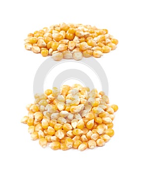 Pile of corn kernels isolated