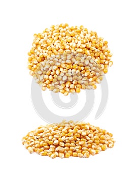 Pile of corn kernels isolated