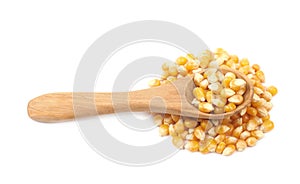 Pile of corn kernels isolated