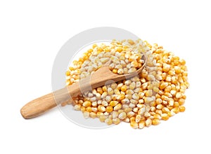 Pile of corn kernels isolated