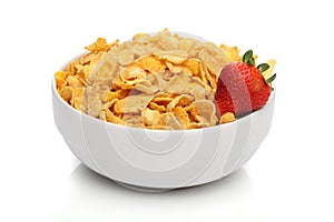 Pile of cornflakes on a bowl