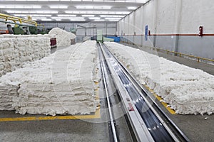 Pile of cotton in blow room