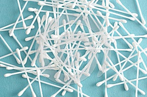 A pile of cotton swabs