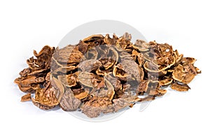 Broken walnut nutshells