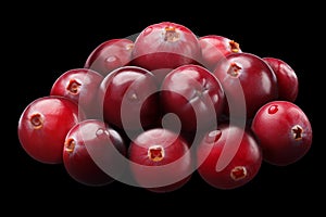 Pile of cranberries, paths