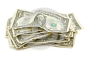 Pile of Crumpled Dollar Bills
