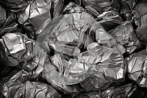 a pile of crushed aluminum cans ready for recycling