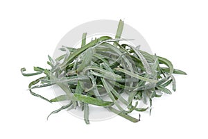 Pile of curry plant leaf isolated on white