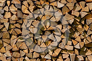 Pile of cut lumber wood, stump texture