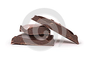 Pile of dark chocolate pieces