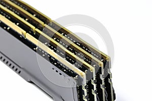 Pile of DDR4 memory, High performance DDR RAM module for computer server and workstation.