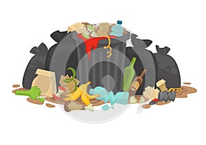 Pile of Decaying Garbage Left Lying Around. photo