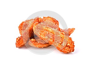 Fried banana isolated on white background