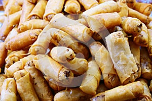 Pile of Deep fried spring rolls Thai Spring Roll