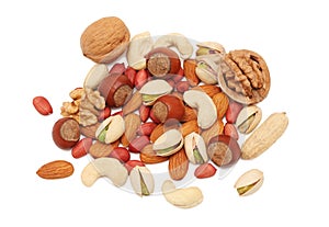 Pile from different kinds of nuts () photo