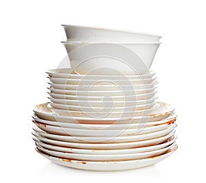 Pile of dirty dishes