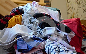 a pile of dirty laundry