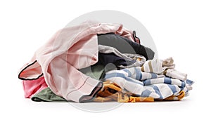 Pile of dirty laundry isolated