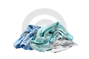 Pile of dirty laundry Isolated on white.