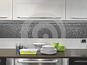 Pile of dishes in the kitchen